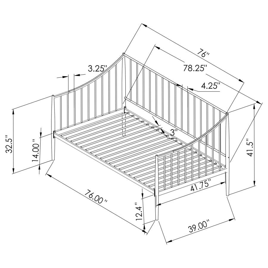 Newbury Metal Twin Daybed Bed Frame Matte Black-9