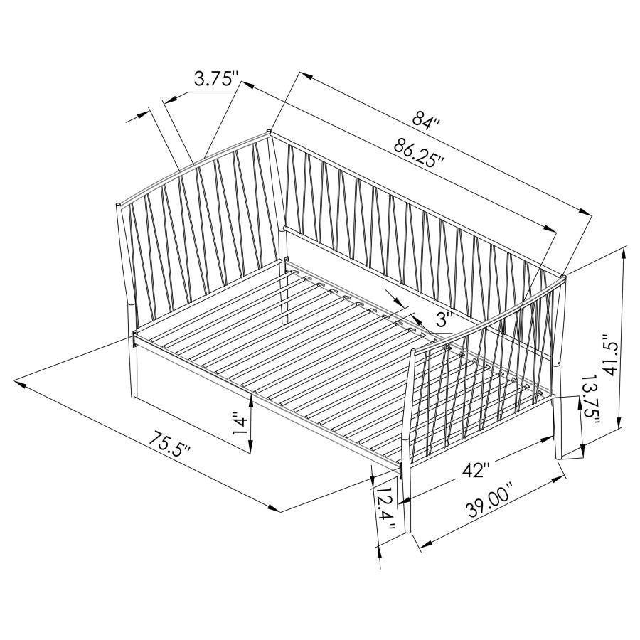 Richland Metal Twin Daybed Bed Frame Matte Black-zoom-9