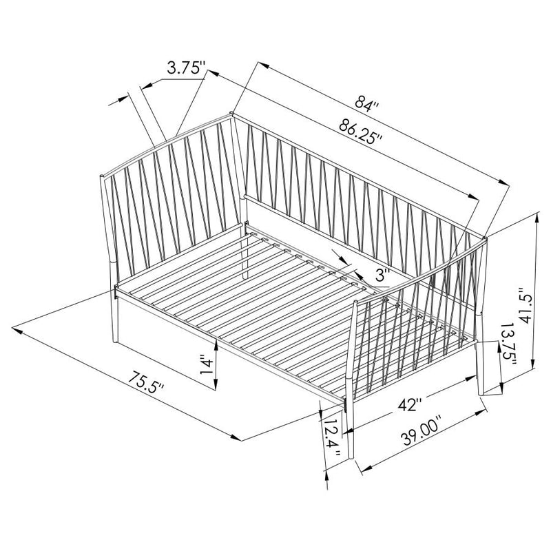 Richland Metal Twin Daybed Bed Frame Matte Black-zoom-