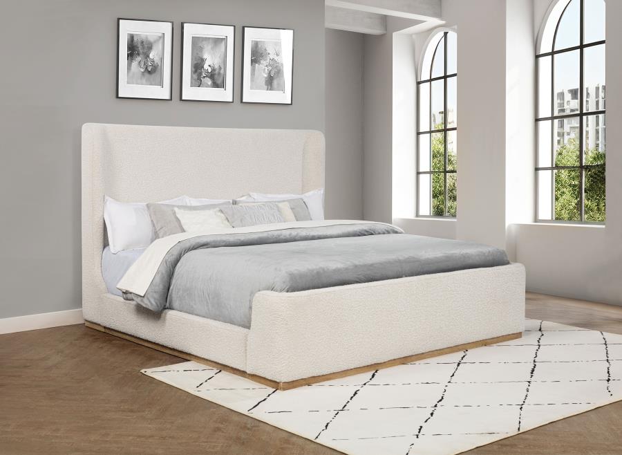 Nala Upholstered Eastern King Sleigh Bed Cream-zoom-2