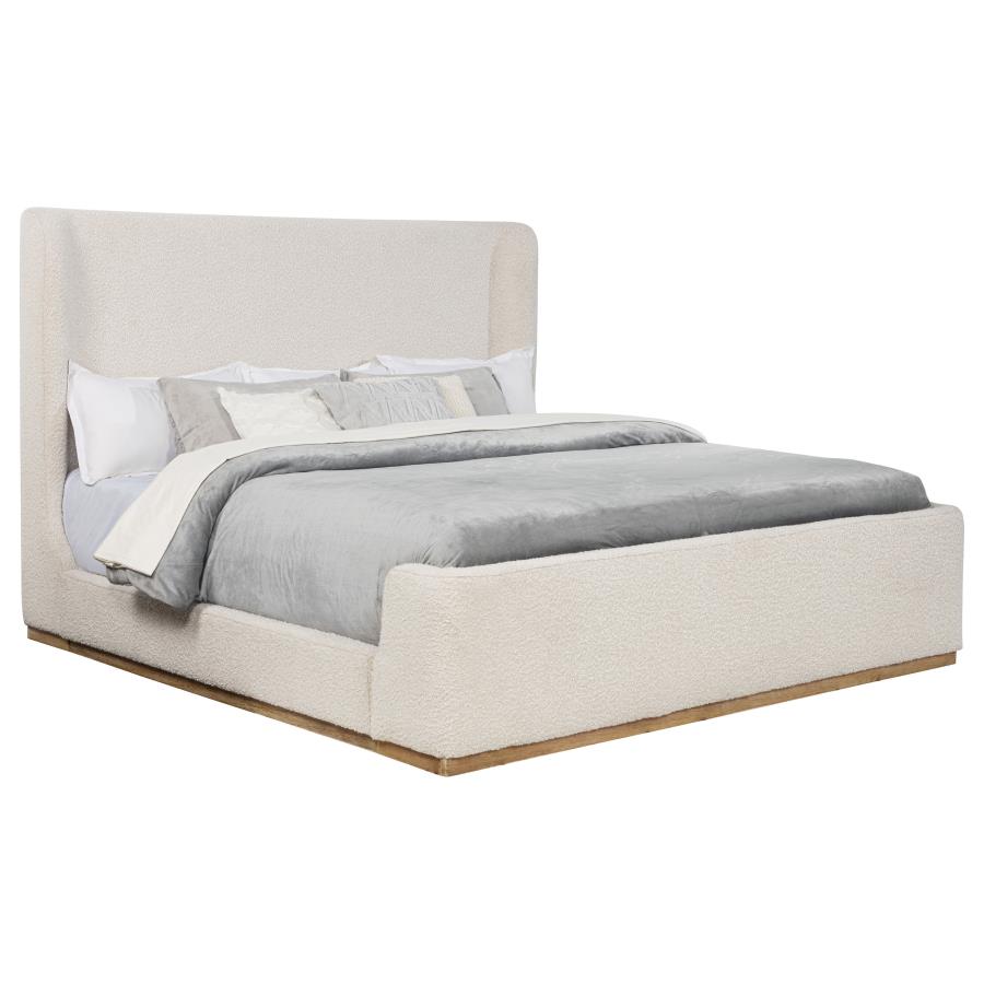Nala Upholstered Eastern King Sleigh Bed Cream-3