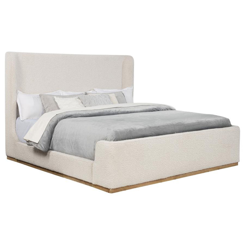 Nala Upholstered Eastern King Sleigh Bed Cream-zoom-