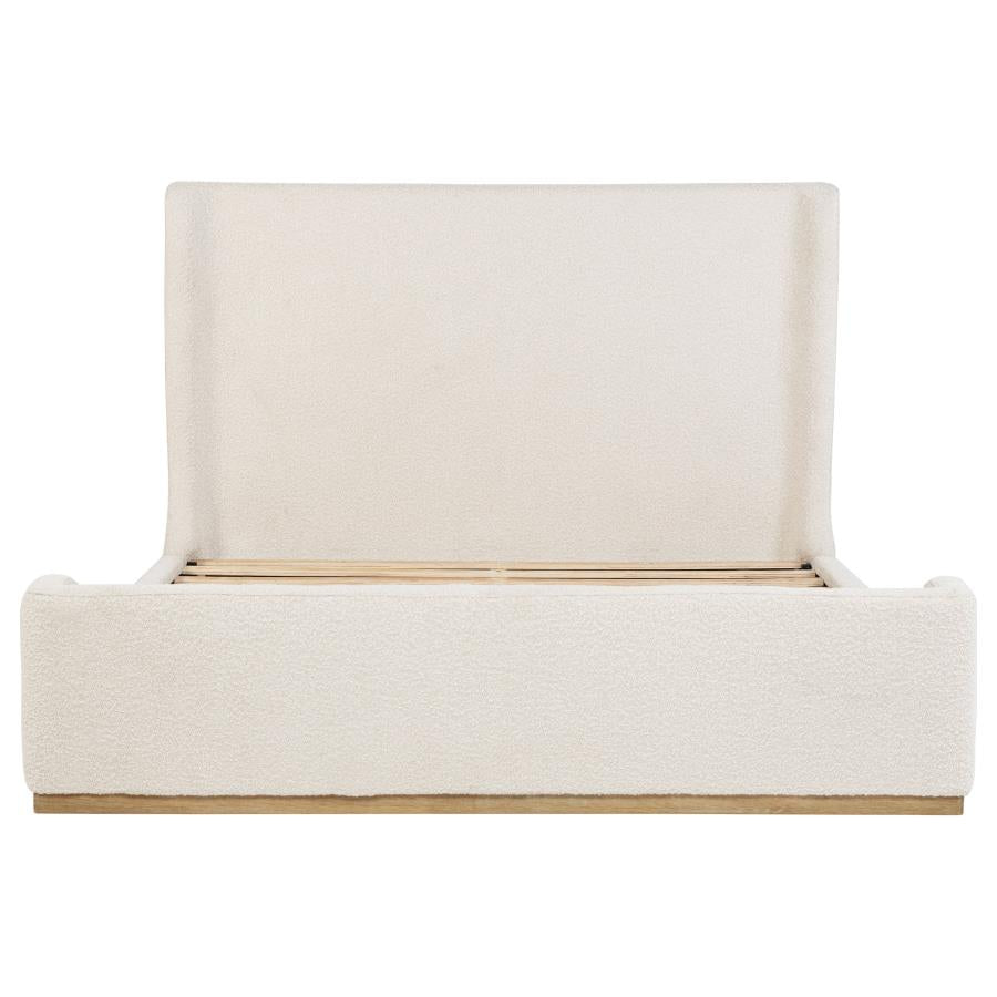 Nala Upholstered Eastern King Sleigh Bed Cream-zoom-4