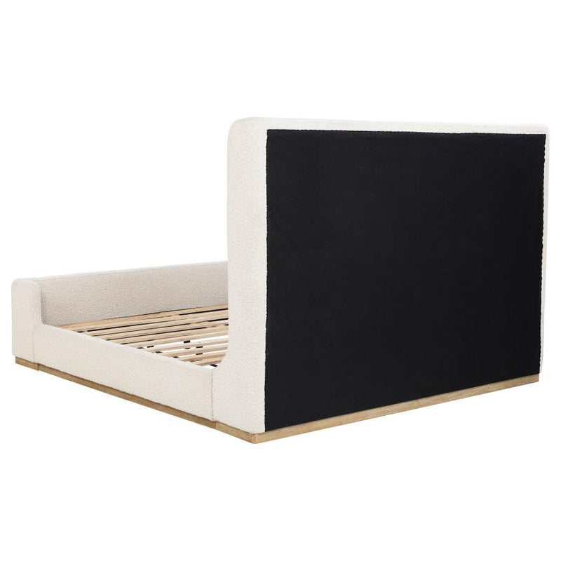 Nala Upholstered Eastern King Sleigh Bed Cream-zoom-