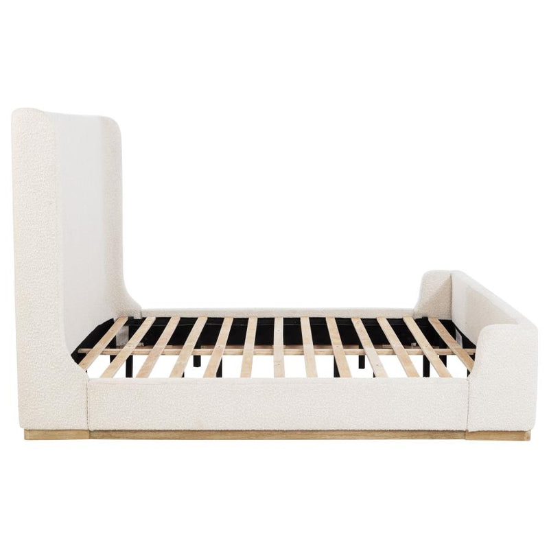 Nala Upholstered Eastern King Sleigh Bed Cream-zoom-