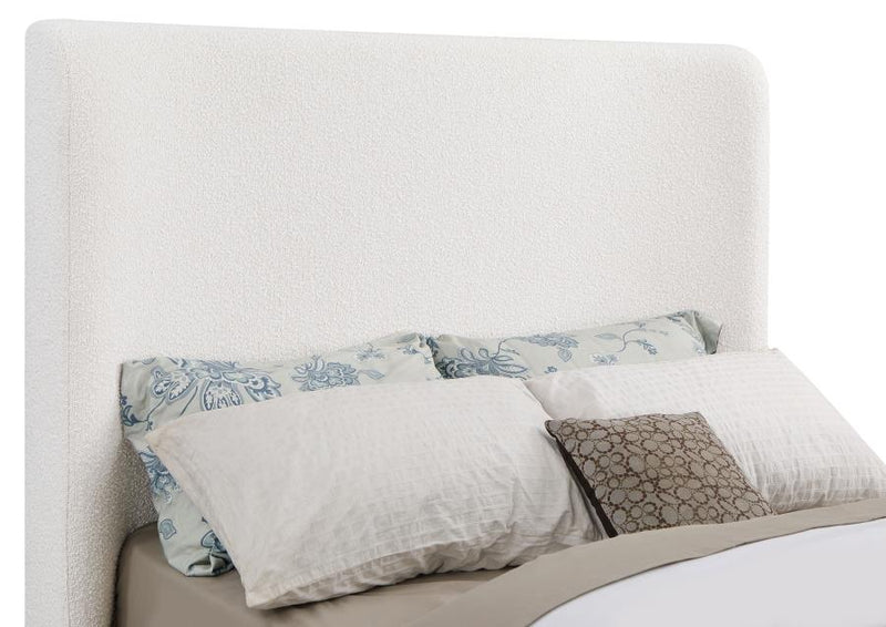 Nala Upholstered Eastern King Sleigh Bed Cream-zoom-