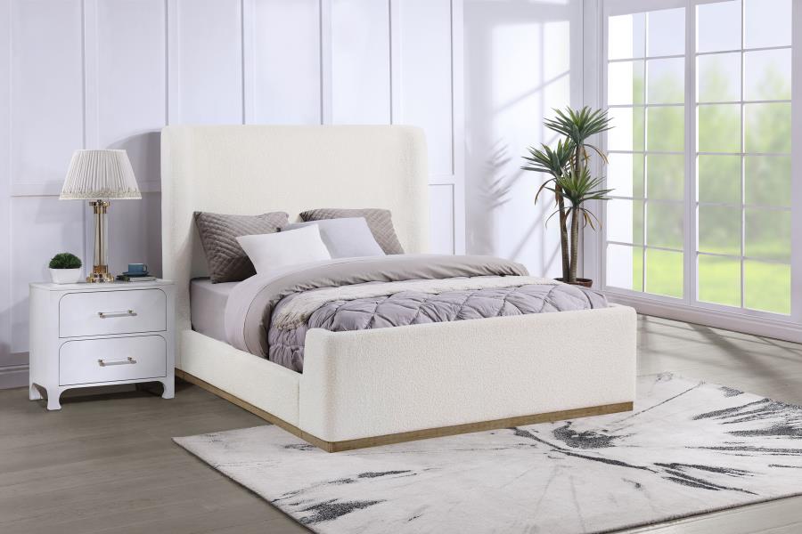Nala Upholstered Queen Sleigh Bed Cream-2