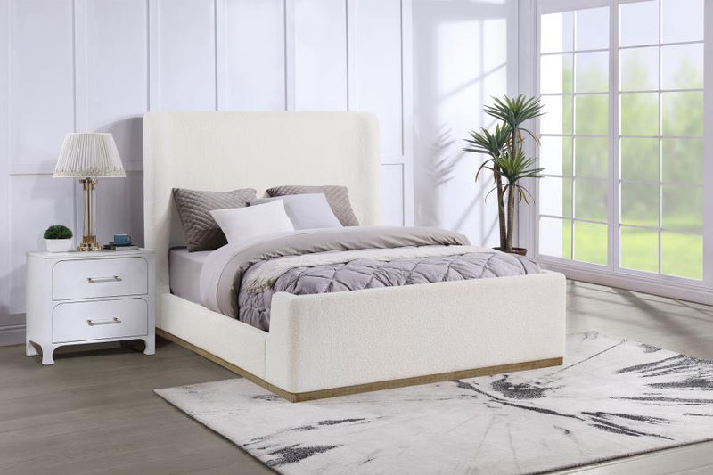 Nala Upholstered Queen Sleigh Bed Cream-zoom-