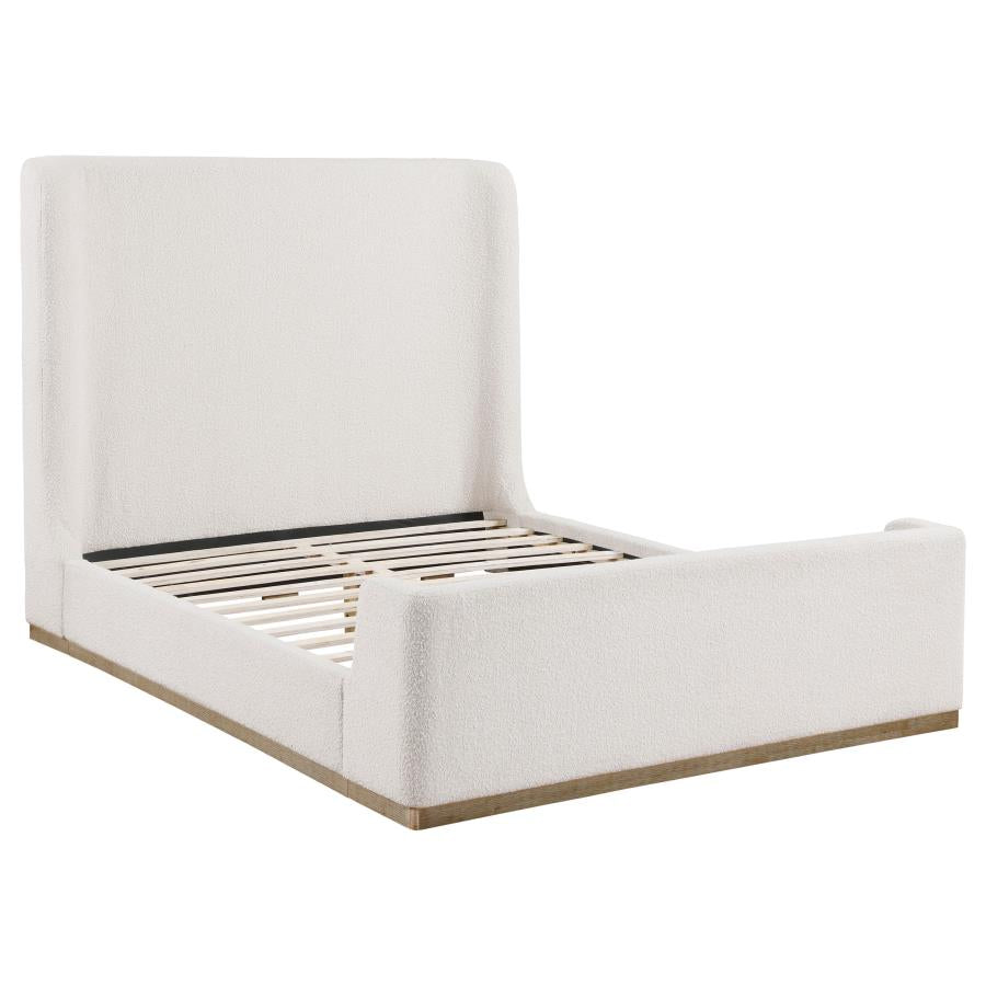 Nala Upholstered Queen Sleigh Bed Cream-1