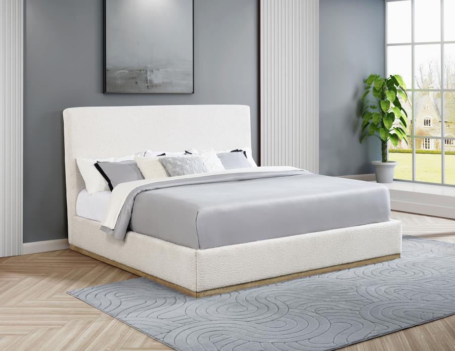 Knox Upholstered EASTERN KING Panel Bed Cream-2