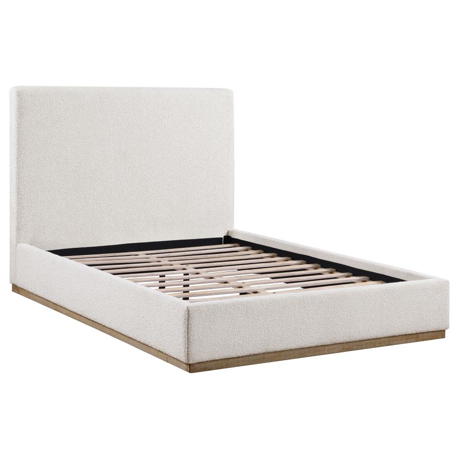 Knox Upholstered Queen Panel Bed Cream-zoom-1