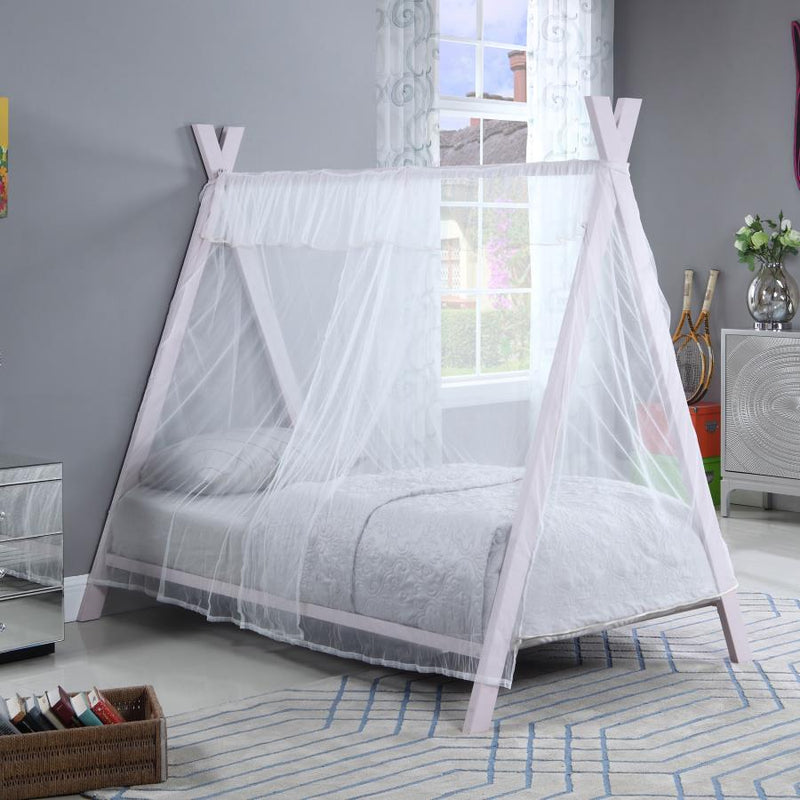 Fultonville Metal Twin Tent Bed with 7-inch Mattress Pink-zoom-