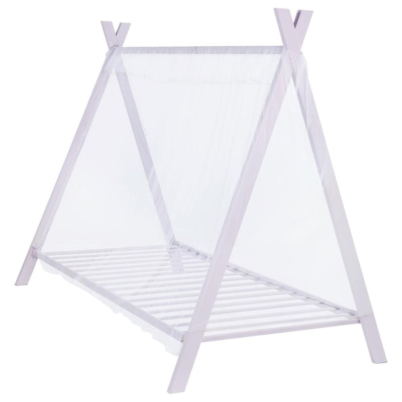 Fultonville Metal Twin Tent Bed with 7-inch Mattress Pink-zoom-