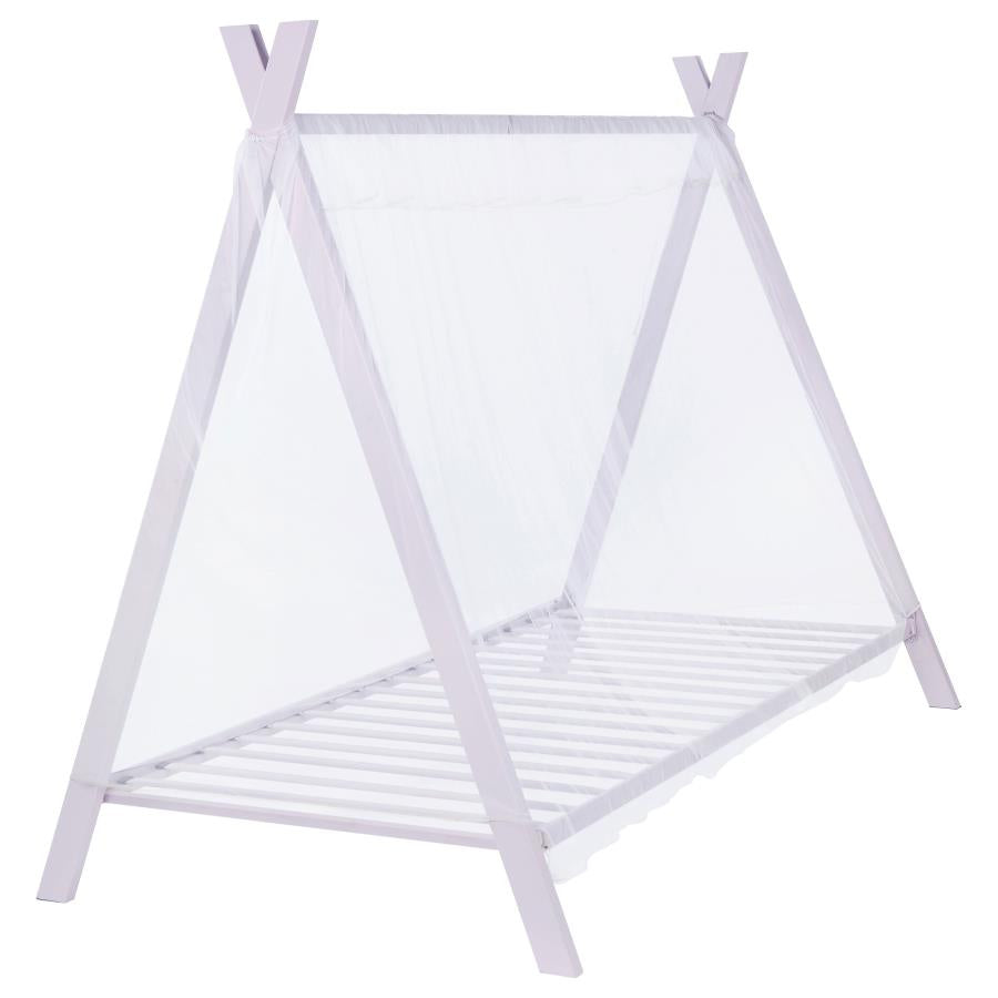 Fultonville Metal Twin Tent Bed with 7-inch Mattress Pink-6