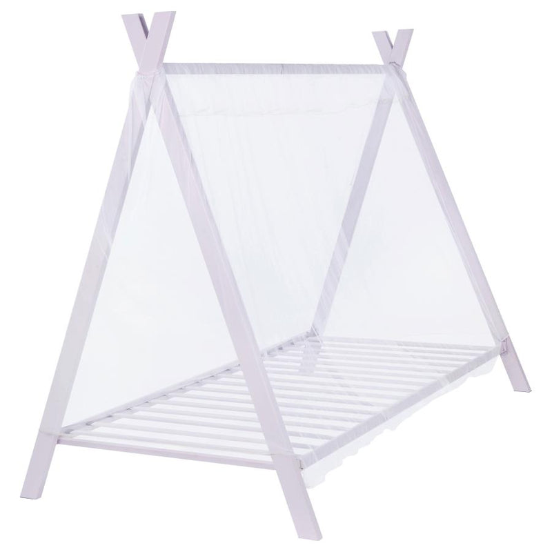 Fultonville Metal Twin Tent Bed with 7-inch Mattress Pink-zoom-