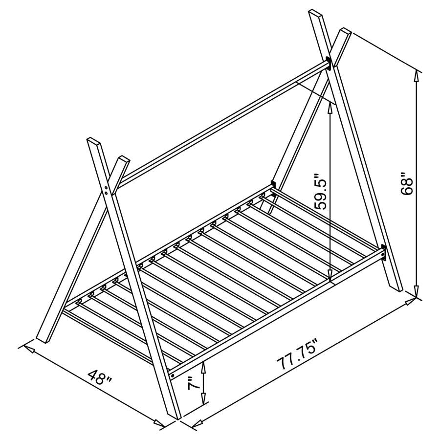 Fultonville Metal Twin Tent Bed with 7-inch Mattress Pink-zoom-11