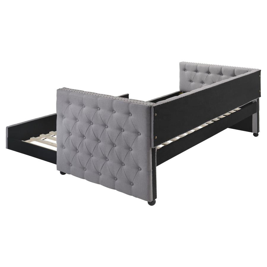 Mockern Upholstered Twin Daybed with Trundle Grey-zoom-5