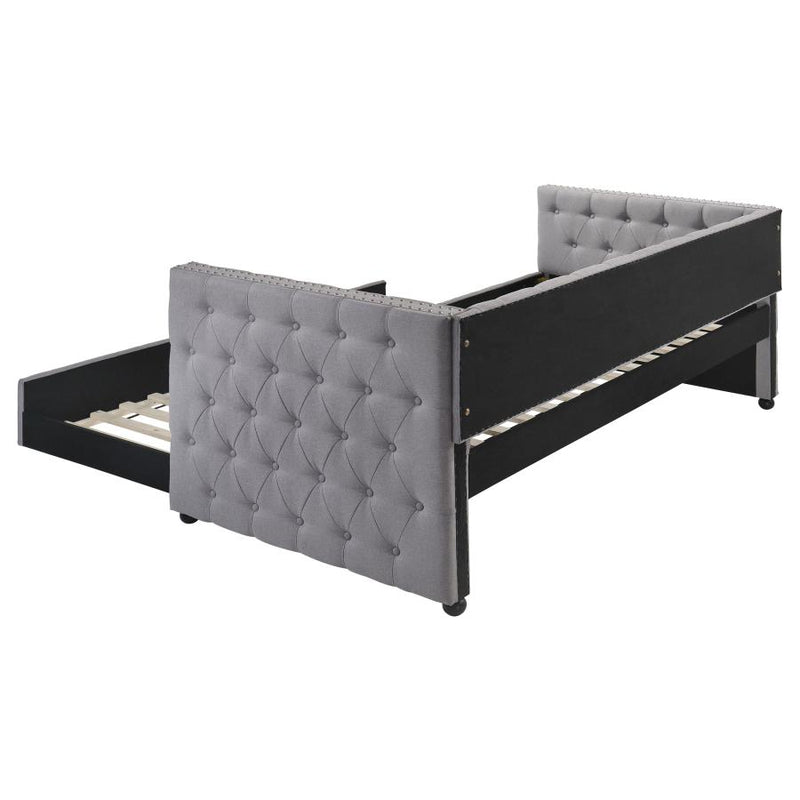 Mockern Upholstered Twin Daybed with Trundle Grey-zoom-