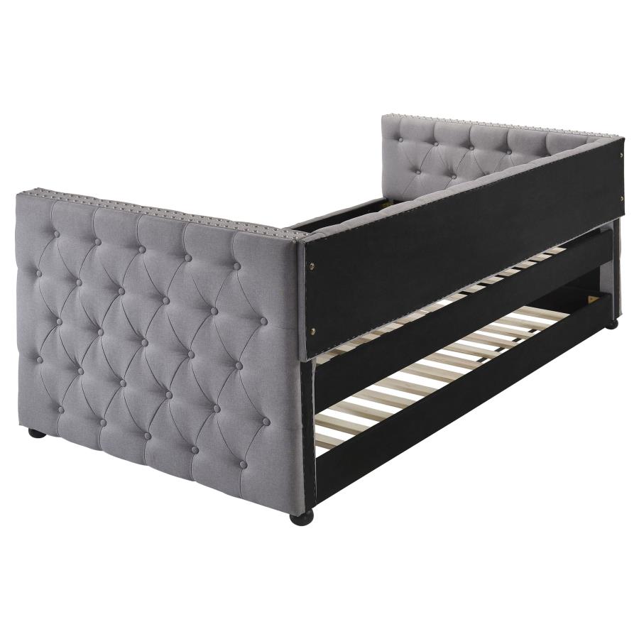 Mockern Upholstered Twin Daybed with Trundle Grey-zoom-6