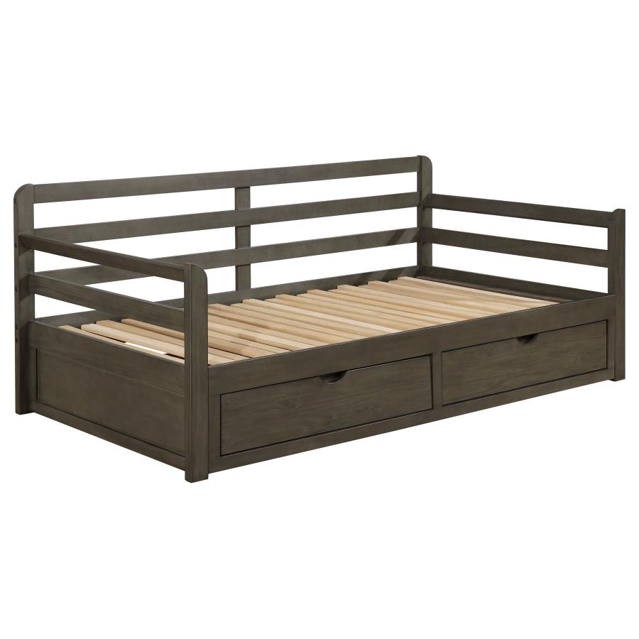 Sorrento 2-drawer Twin XL Daybed with Extension Trundle Grey-zoom-4