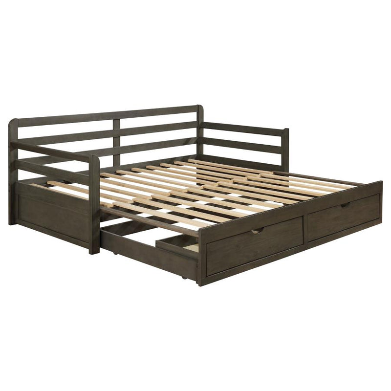Sorrento 2-drawer Twin XL Daybed with Extension Trundle Grey-zoom-
