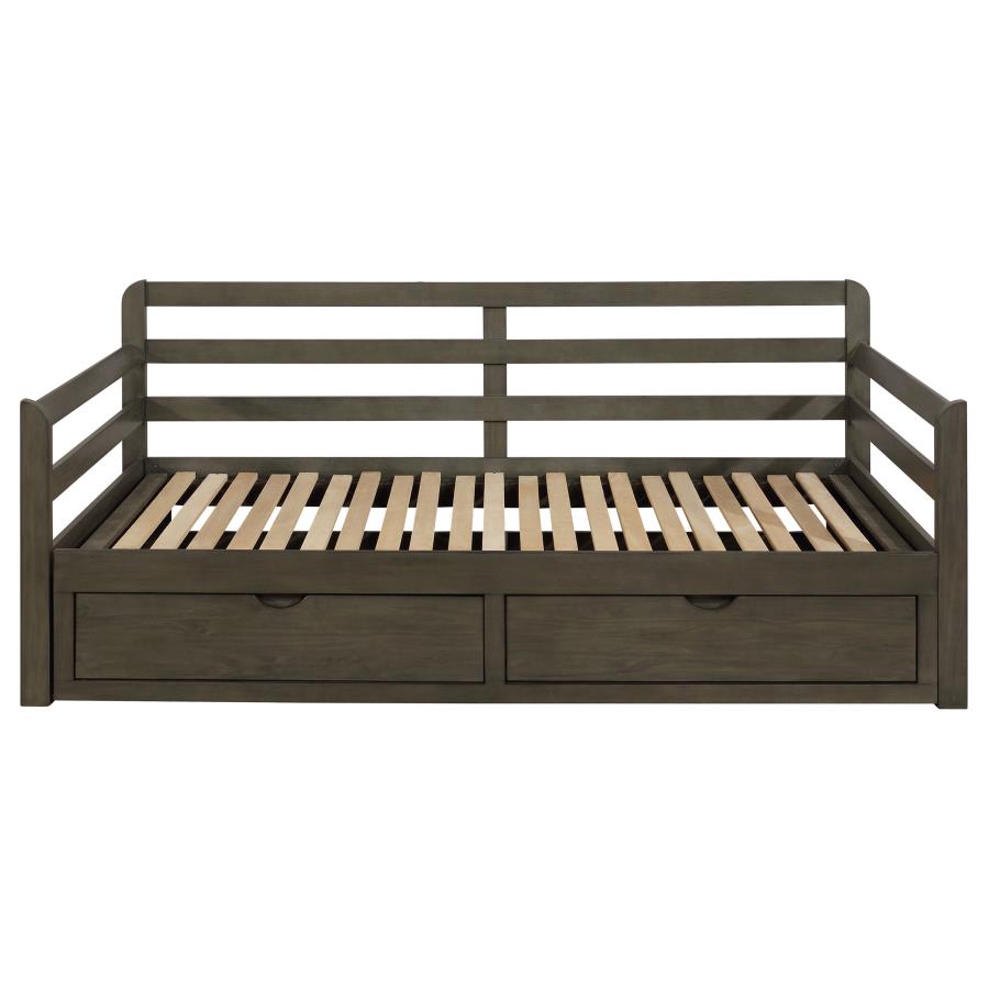 Sorrento 2-drawer Twin XL Daybed with Extension Trundle Grey-5