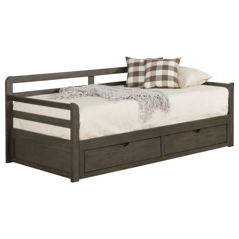 Sorrento 2-drawer Twin XL Daybed with Extension Trundle Grey-zoom-