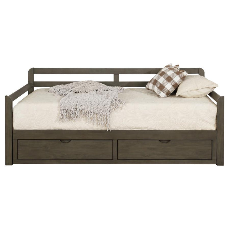 Sorrento 2-drawer Twin XL Daybed with Extension Trundle Grey-zoom-