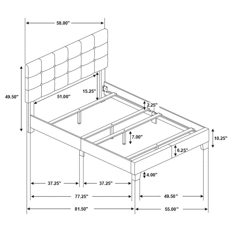 Mapes Upholstered Full Panel Bed Charcoal-zoom-