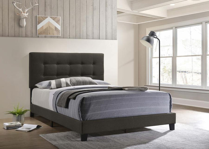 Mapes Upholstered Eastern King Panel Bed Charcoal-zoom-