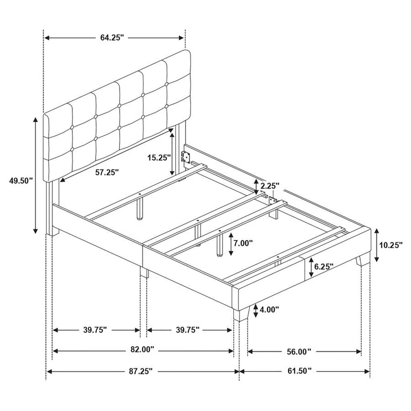Mapes Upholstered Queen Panel Bed Charcoal-zoom-