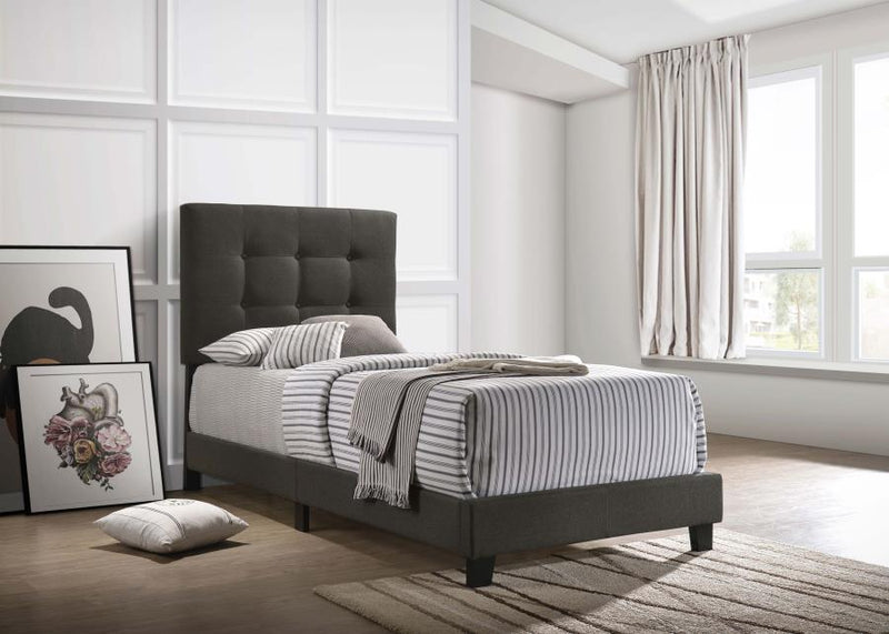 Mapes Upholstered Twin Panel Bed Charcoal-zoom-