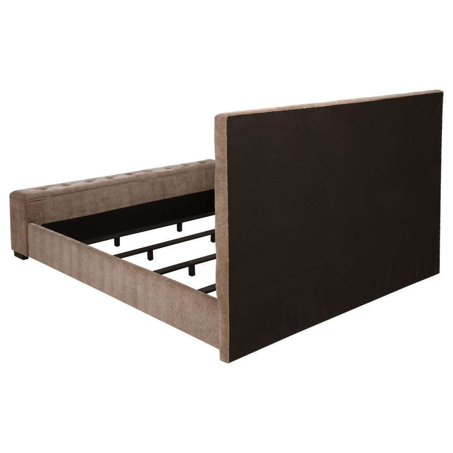 Senna Upholstered Eastern King Audio Flame Visualizer Bed Brown-zoom-5