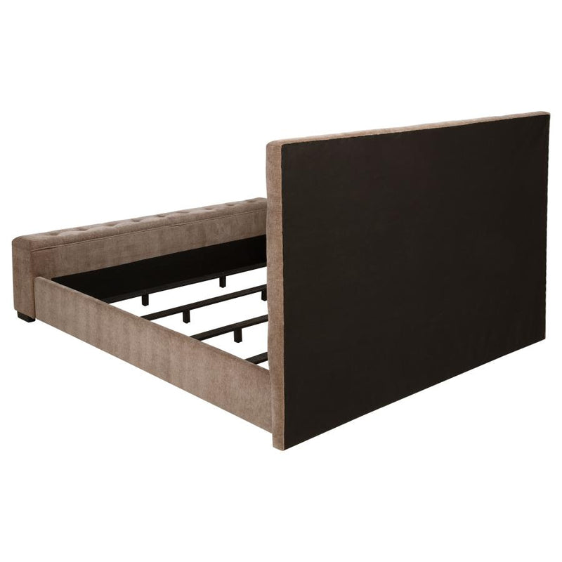 Senna Upholstered Eastern King Audio Flame Visualizer Bed Brown-zoom-