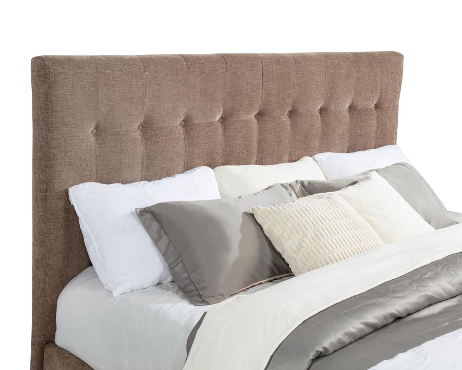 Senna Upholstered Eastern King Audio Flame Visualizer Bed Brown-7