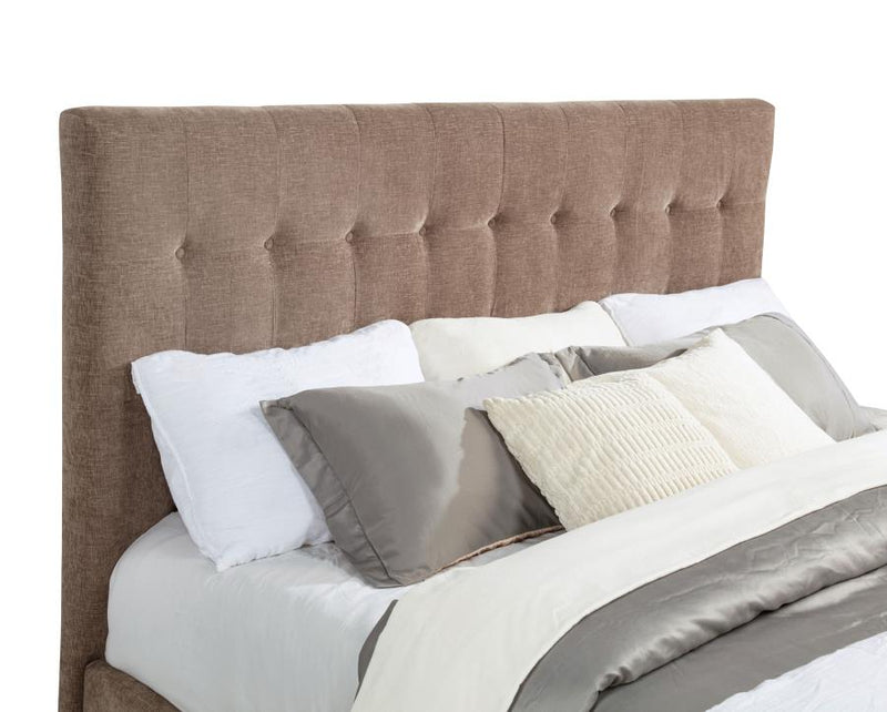 Senna Upholstered California King Audio Flame Visualizer Bed Brown-zoom-