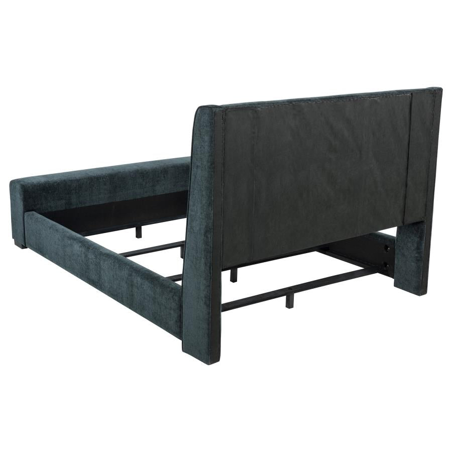 Preston Upholstered California King Audio Flame Visualizer Bed Dark Blue-zoom-5