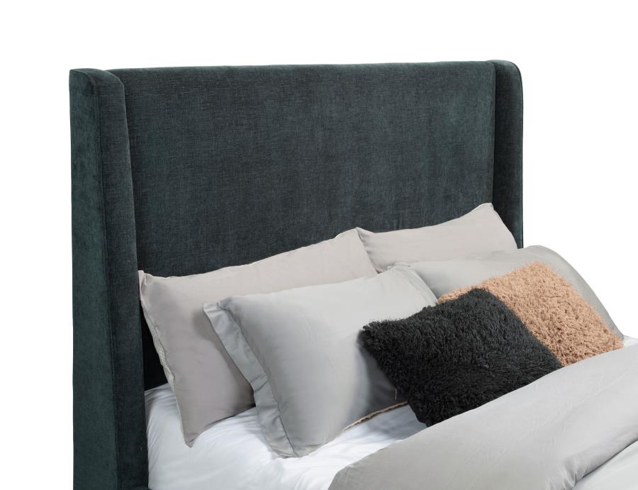 Preston Upholstered Queen Audio Flame Visualizer Bed Dark Blue-7
