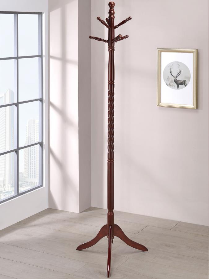 Riona 6 Hook Freestanding Wood Coat Rack Hat Hanger Merlot-zoom-2