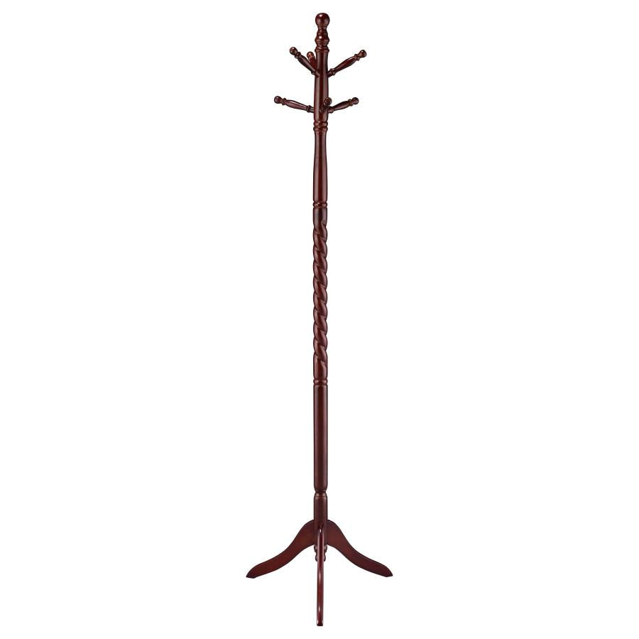 Riona 6 Hook Freestanding Wood Coat Rack Hat Hanger Merlot-1
