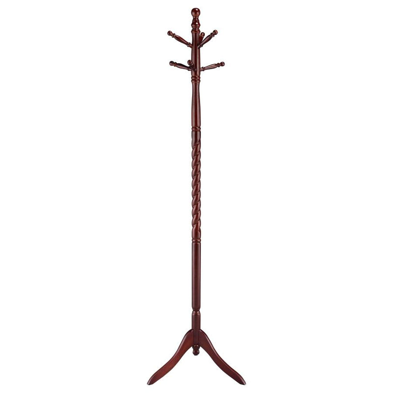 Riona 6 Hook Freestanding Wood Coat Rack Hat Hanger Merlot-zoom-