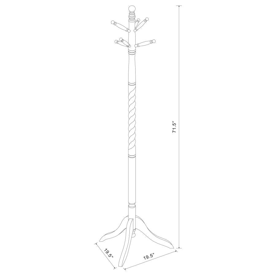 Riona 6 Hook Freestanding Wood Coat Rack Hat Hanger Merlot-5