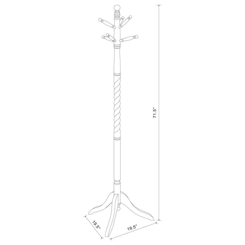 Riona 6 Hook Freestanding Wood Coat Rack Hat Hanger Merlot-zoom-