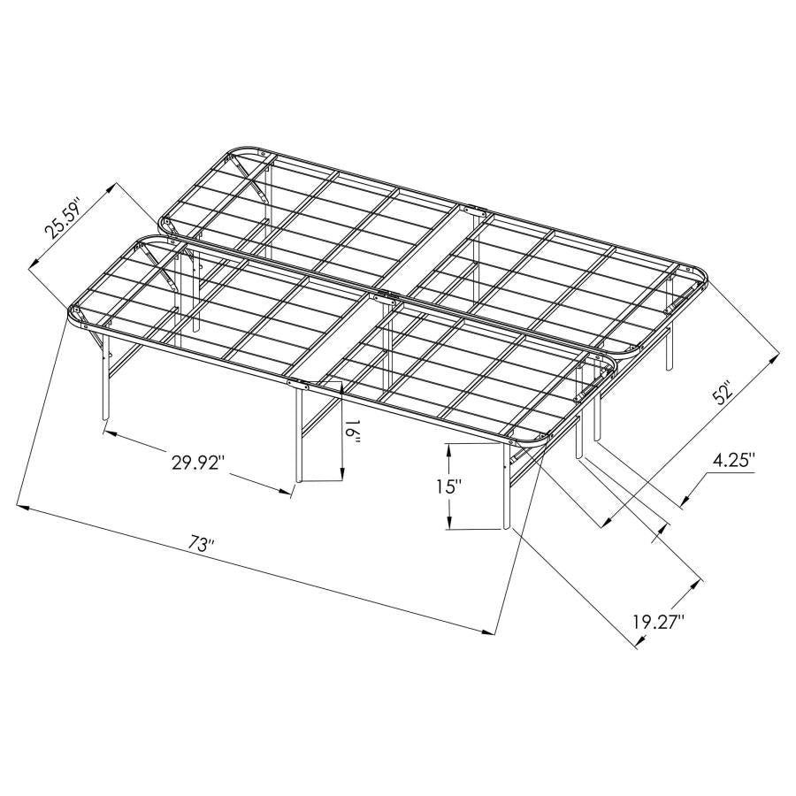 Mabel Metal Full Mattress Support Platform Bed Black-9