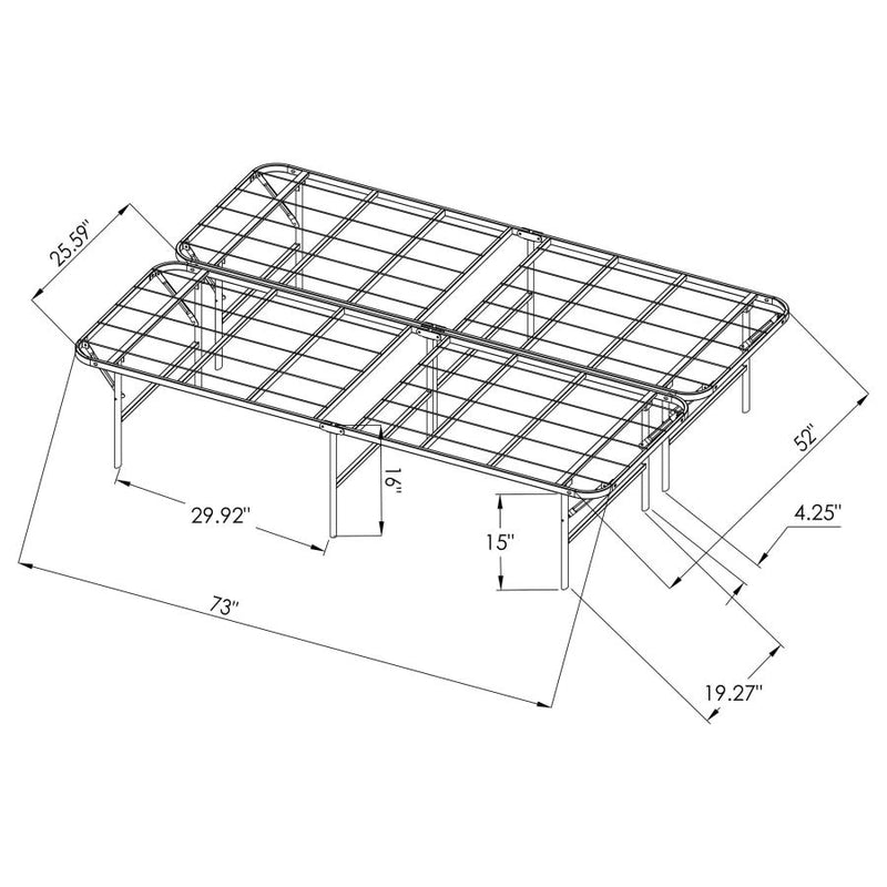 Mabel Metal Full Mattress Support Platform Bed Black-zoom-