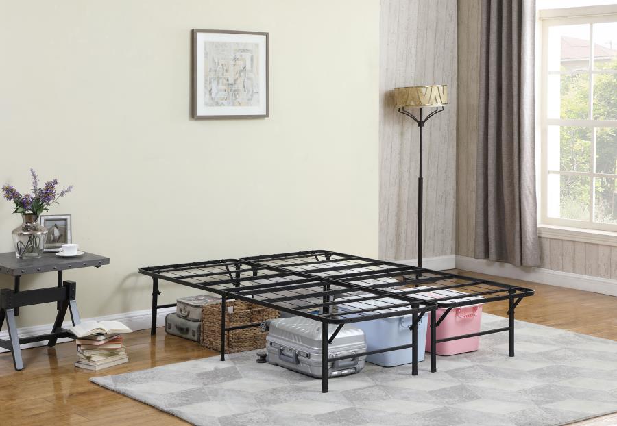 Mabel Metal California King Support Platform Bed Black-3