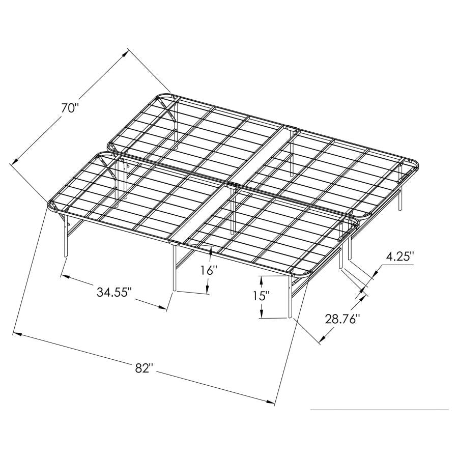 Mabel Metal California King Support Platform Bed Black-9