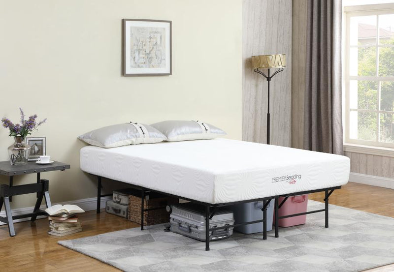 Mabel Metal Queen Mattress Support Platform Bed Black-zoom-