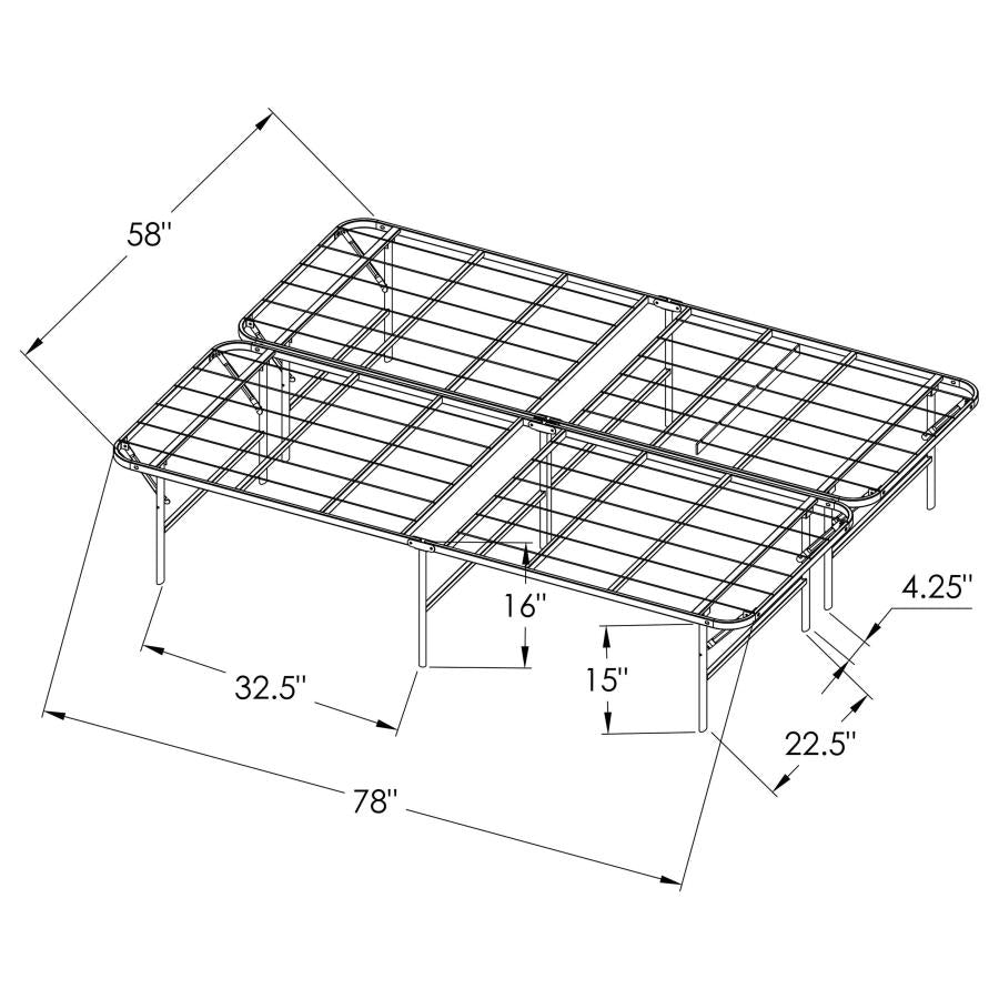 Mabel Metal Queen Mattress Support Platform Bed Black-9