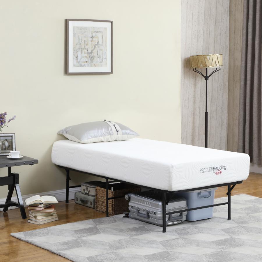 Mabel Metal Twin Mattress Support Platform Bed Black-2